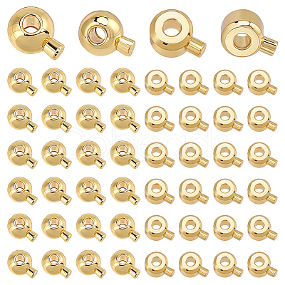 80Pcs 2 Styles Brass Crimp Beads KK-ME0004-70-1
