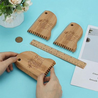 3Pcs Bamboo Surfboard Wax Comb DIY-FG0006-74-1