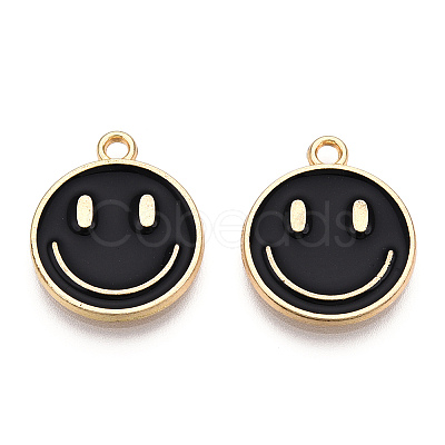 Light Gold Tone Alloy Enamel Pendants ENAM-N056-197F-1