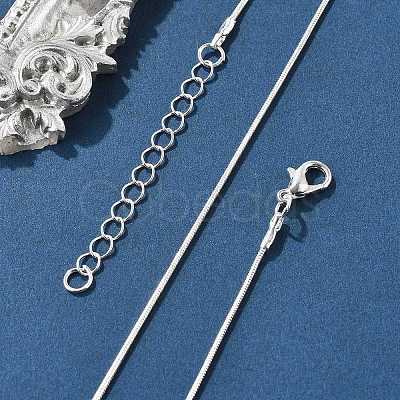 Brass Round Snake Chain Necklaces X-MAK-T006-11B-S-1