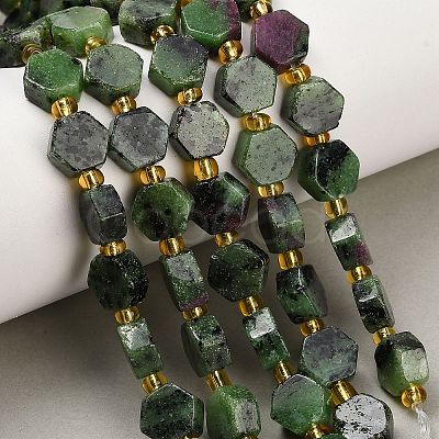 Natural Ruby in Zoisite Beads Strands G-F833-B14-01-1