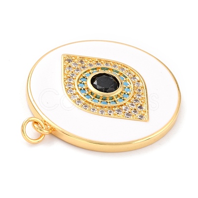 Real 18K Gold Plated Brass Micro Pave Cubic Zirconia Pendants ZIRC-L100-084G-05-1