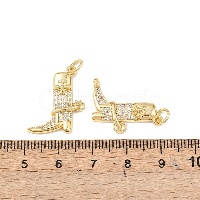 Brass Micro Pave Cubic Zirconia Pendants KK-P339-14G-1