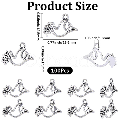 100Pcs Tibetan Style Alloy Pendants TIBEP-SC0003-43-1