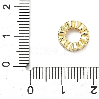 Brass Micro Pave Cubic Zirconia European Beads KK-P345-03G-1