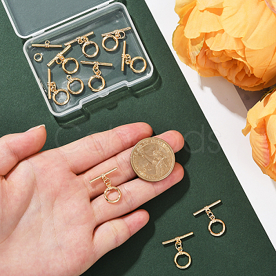 10 Sets Brass Toggle Clasps KK-BBC0021-08-1