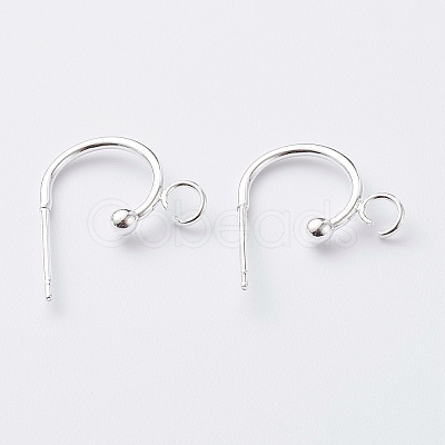 304 Stainless Steel Half Hoop Earrings X-STAS-Z028-B02-S-1