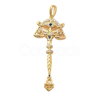 Brass Micro Pave Cubic Zirconia Big Pendants KK-B147-04G-12-1