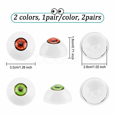 PandaHall Elite 2Pairs 2 Colors Plastic Craft Eyes DIY-PH0010-17B-1