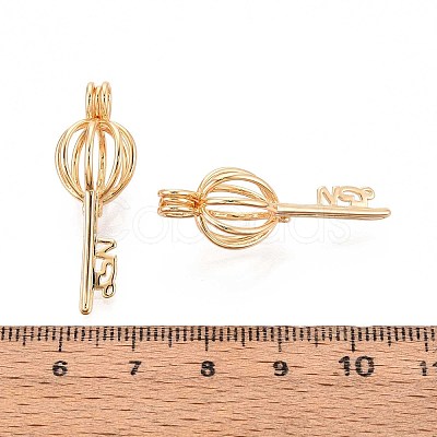 Brass Bead Cage Pendants LS-KK-P115-07G-01-1