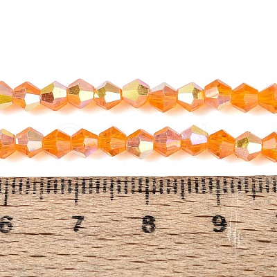 AB Color Plated Transparent Glass Beads Strands GLAA-G127-01-02B-1