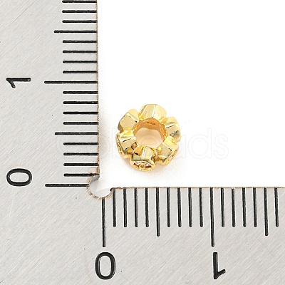 Rack Plating Brass Micro Pave Cubic Zirconia European Beads ZIRC-F140-03G-A-1