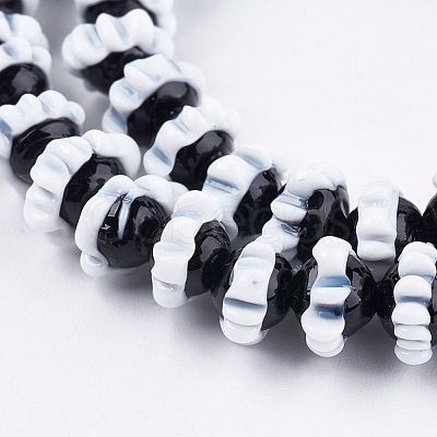 Handmade Bumpy Lampwork Beads Strands LAMP-K029-09-1