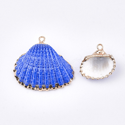Spray Paint & Electroplate Sea Shell Pendants SSHEL-S262-08-1