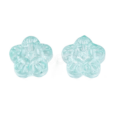 Transparent Spray Painted Glass Beads GLAA-N035-029-C01-1