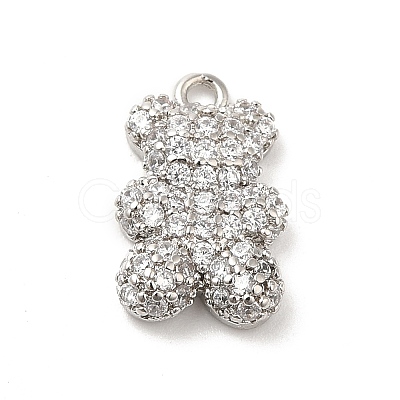 Brass Micro Pave Cubic Zirconia Pendants X-KK-Q772-05P-1