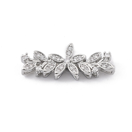 Brass Micro Pave Cubic Zirconia Spacer Beads KK-K371-47A-P-1