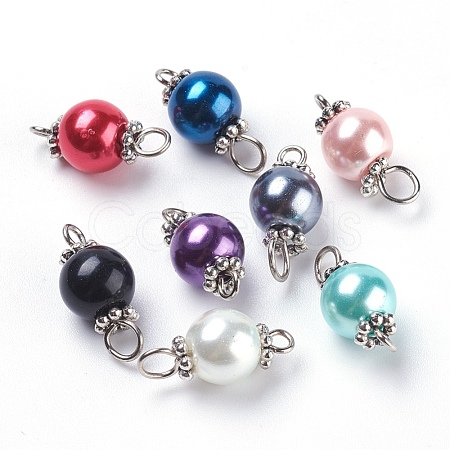 Pearlized Glass Pearl Links connectors X-PALLOY-JF00348-1