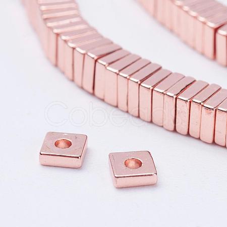 Electroplate Non-Magnetic Synthetic Hematite Beads Strands G-F510-33-3x3mm-1