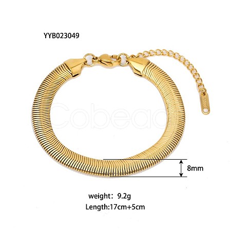 Simple 304 Stainless Steel Snake Chain Bracelets PM6439-12-1