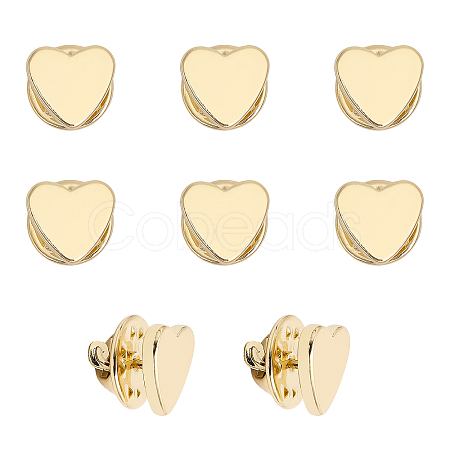 8 Sets Brass Heart Lapel Pin Brooch JEWB-CA0001-34-1