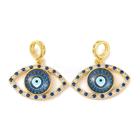 Rack Plating Brass Micro Pave Cubic Zirconia Pendant KK-H486-20G-05-1