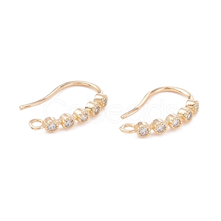 Rack Plating Brass Micro Pave Cubic Zirconia Earring Hooks ZIRC-F126-07G-1