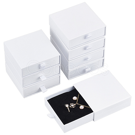 Kraft Paper Necklace Earring Storage Gift Drawer Boxes CON-WH0095-87C-1