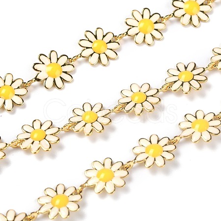 Golden Brass Enamel Link Chains CHC-H103-06F-G-1