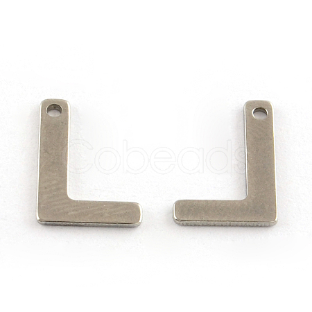 Tarnish Resistant 201 Stainless Steel Letter Charms STAS-S036-12-1