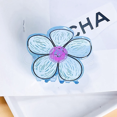 Flower Acrylic Large Claw Hair Clips PW-WG17948-08-1