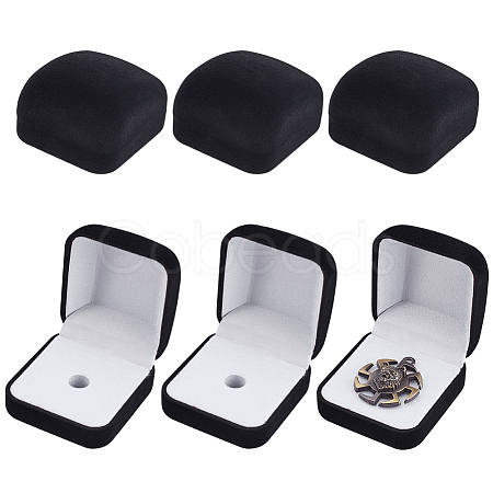 Plastic Cover with Velvet Brooch Packing Boxes VBOX-WH0012-04B-1