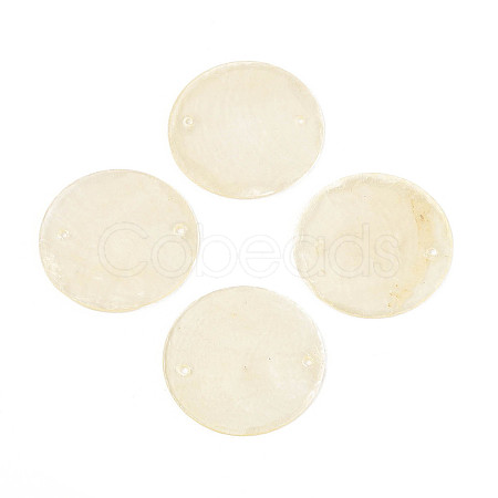 Spray Painted Natural Capiz Shell Disc Links Connector Charms SSHEL-T017-32H-1