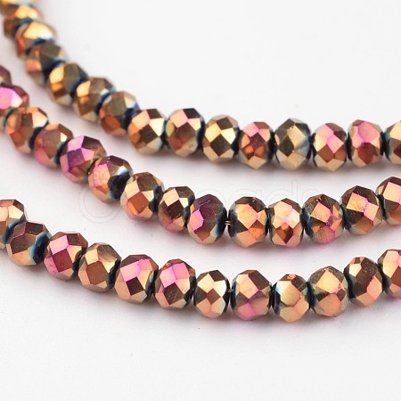 Electroplate Glass Beads Strands EGLA-P018-2mm-F02-1
