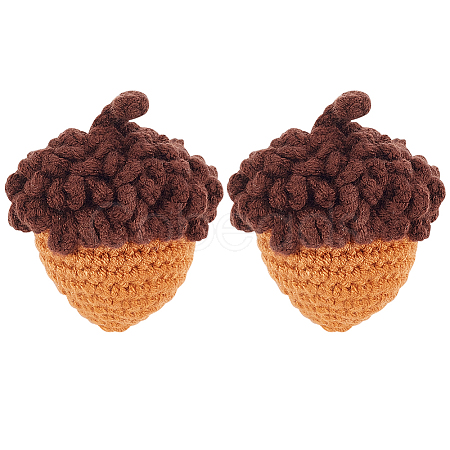 Crochet Woolen Yarn Acorns Pendant Decorations HJEW-WH0007-15-1