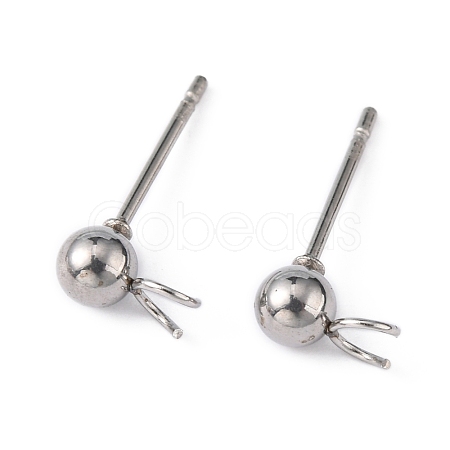 Non-Tarnish 304 Stainless Steel Stud Earring Findings STAS-G012-2-1