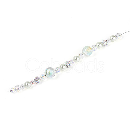 Glass and Acrylic and Imitation Pearl and Rhinestone Beads Strands MAK-T011-06F-1