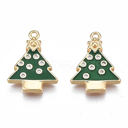 Brass Enamel Pendants KK-N232-219-1