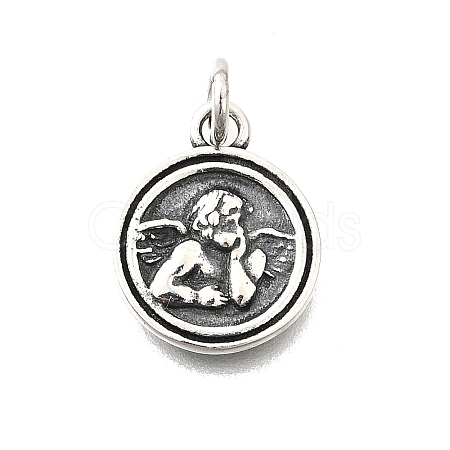 925 Sterling Silver Thinking Angel Charms STER-G046-05AS-1