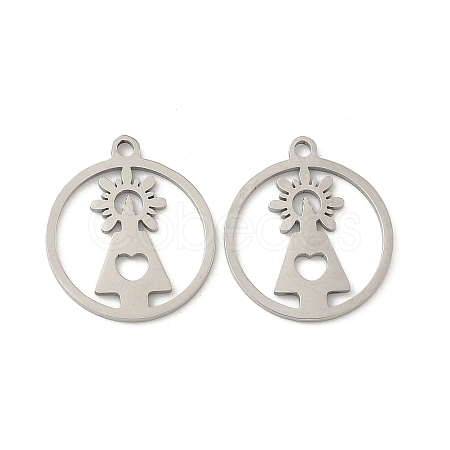 201 Stainless Steel Laser Cut Pendants STAS-P428-10P-03-1