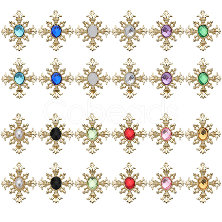 24Pcs 12 Colors Acrylic Pendants FIND-SC0005-63-1