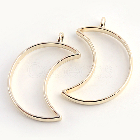 Rack Plating Alloy Open Back Bezel Pendants PALLOY-S047-39E-FF-1