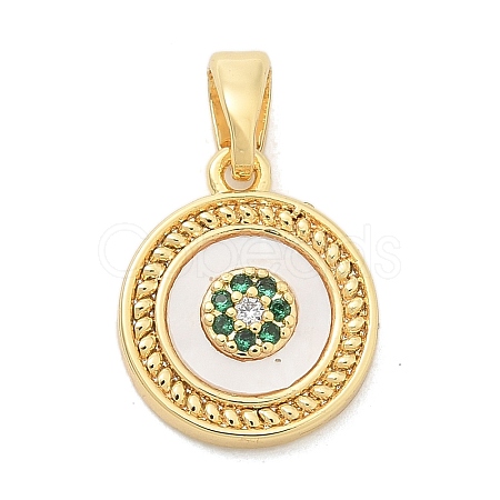 Brass Micro Pave Cubic Zirconia Pendents KK-M303-01G-02-1