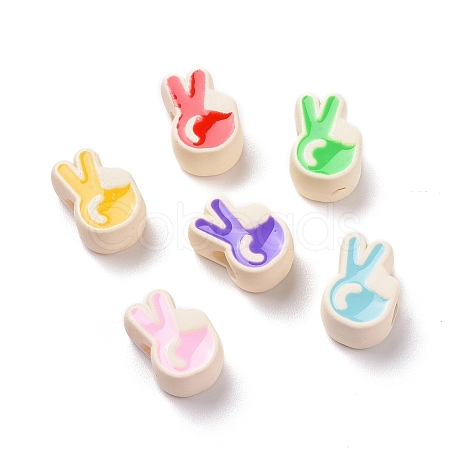 Rubberized Style Acrylic European Beads SACR-E009-18-1