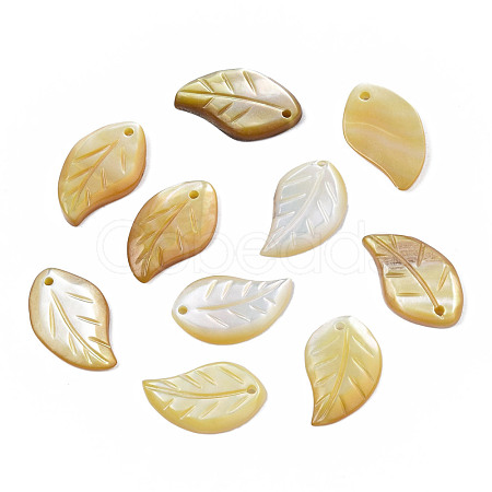 Natural Yellow Shell Pendants SSHEL-S258-100B-1