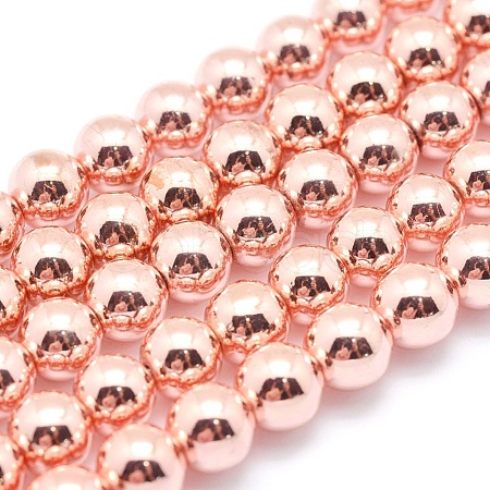 Electroplate Non-magnetic Synthetic Hematite Beads Strands G-L485-01F-RG-1