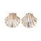 Acrylic Imitation Shell Pendants, Shell Shapes, Sandy Brown, 32x31x8mm, Hole: 1.2mm