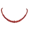 Round Natural Carnelian(Dyed & Heated) Beaded Neckiaces, with Brass Clasps, 16.54 inch(42cm)