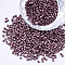 Glass Cylinder Beads, Seed Beads, Metallic Colours, Round Hole, Sienna, 1.5~2x1~2mm, Hole: 0.8mm, about 8000pcs/bag, about 85~95g/bag