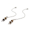 Natural Tiger Eye Pointed Dowsing Pendulums, with Rack Plating Platinum Brass Findings, Long-Lasting Plated, Lead Free & Cadmium Free, Cone, 235mm